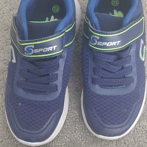 Skechers Kids Navy and Lime Sneakers